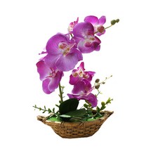 조화 라탄 배모양 꽃화분, 퍼플, 1개