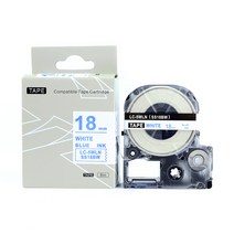모든잉크샵 엡손 18mm SS18B 호환 라벨테이프, 흰색바탕 + 파랑글자