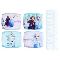 코지24 여아용 겨울왕국 소형 면 마스크 4종 + 리필용 필터 10p