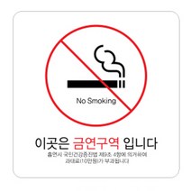 디자인다빈치 금연구역 안내 표지판 화이트 250 x 250 x 5 mm, 기본형 과태료, 1개
