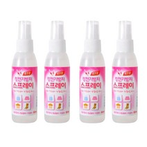 옷 정전기 방지 탈취 스프레이 섬유향수 로즈향 본품, 60ml, 4개