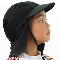 안녕도토리 아동용 액티비티 자외선 차단 피부 보호 스윔 썬햇 C011, 블랙