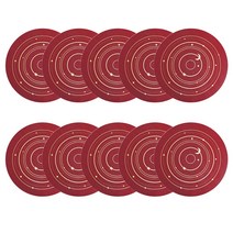 마켓감성 스타 트랙 가죽 코스터 10p, 빨강