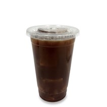 투고팩 투명 PET 아이스컵 + 평형뚜껑, 1세트, 480ml