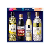 청정원 행복실속호 카놀라유 + 양조 진간장 + 정통현미식초 + 올리고당 세트, 1세트