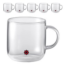 리한 한국도자기리빙 엘글라스 머그 350ml, 클리어, 6개