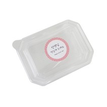 에이치씨엔 일회용용기 투명 SL-201 200p + 뚜껑 200p + 원형 스티커 선생님맛있게드세요 2종 x 100p 세트, 1세트