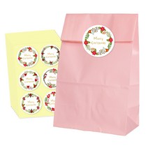 종이 각대봉투 소 50p + 크리스마스 화관 스티커C 54p 세트, 핑크, 1세트