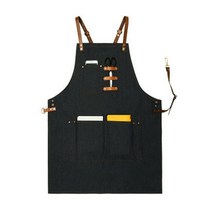 슈와츠코리아 데님 바리스타 미용 앞치마 B-B, 블랙, 1개