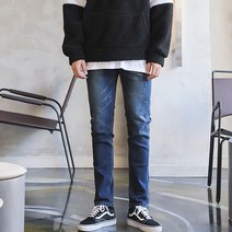 맨타임 남성용 NE 뉴 베이직 슬림핏 테이퍼드 청바지
