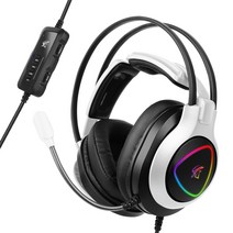 hacker 앱코 RGB 게이밍 헤드셋, N950, 화이트