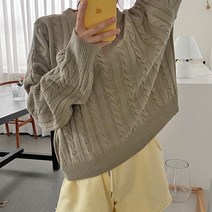 제이에이치스타일 여성용 에비드 크롭 라운드 니트 ITROK188