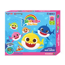 클레이나라 핑크퐁아기상어 유아용 클레이 10종 + 접기색종이 12p, 혼합색상