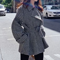 포플러앤씨 스코키 모직 벨트 하프 코트