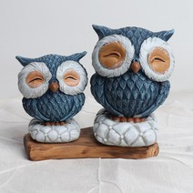 미니어처 장식품 스마일 연인 부엉이