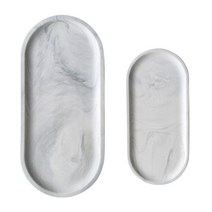 마켓감성 북유럽 대리석무늬 고급트레이 2종 세트, 혼합색상