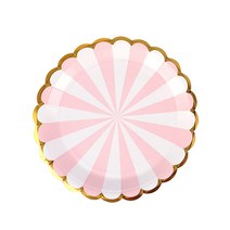 파티 테이블 식기 10p 세트 스트라이프 핑크, 10개입, 1개