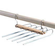 러브트리스 논슬립 5단 원목 접이식 바지걸이 A타입, 1개, 실버