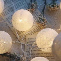 코튼볼 조명 북유럽 건전지 USB겸용 가랜드 LED 무드등 20p, 화이트