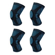 블럭마트 실리콘 스프링 무릎 보호대 블랙블루, 4개