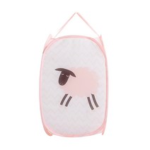 귀염이 접이식 빨래바구니, 핑크 양, 1개