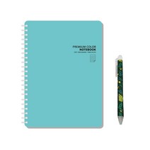 프리미엄 PP커버 컬러 유선노트 + 볼펜 랜덤발송, 민트, 1세트