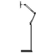 4YOU 탄소강 자바라 태블릿 스마트폰 침대 거치대 사각형프레임 140cm, 블랙, 1개