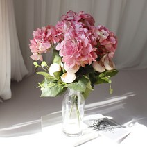 조화 성묘 가을 인테리어 풍성 수국 부쉬 L16, 진핑크