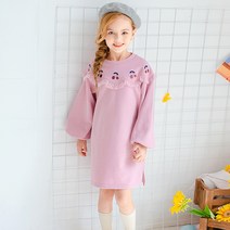 노블엔젤 여아용 오버핏 소매 원피스
