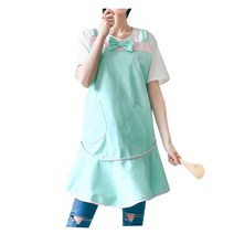 윰스 스커트 리본 포인트 앞치마, 민트, 1개