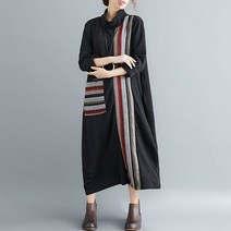 포플러앤씨 여성용 스콧 배색 니트 원피스