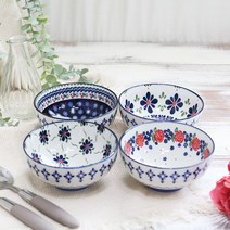 폴라브 대접 4종 세트, 체리, 클로버, 데이지, 장미, 1세트