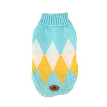 더플로우 영국신사 스타일 고급 강아지 패턴니트, 민트