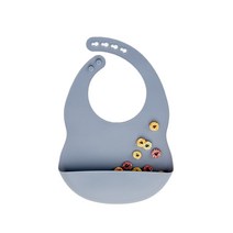 코아코아 실리콘턱받이, 포크블루, 1개