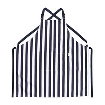 더해피 성인용 방수 패턴 버클 X자형 앞치마 소, 스트라이프 네이비, 1개