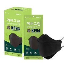에버그린 황사 방역 마스크 대형 KF94, 25개입, 1개, 블랙
