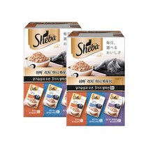 쉬바 고양이 미니 주식 파우치 35g 3종 x 2p 2세트, 닭가슴살 + 오션, 6개
