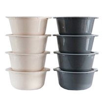 쿡앤밥 모노톤 밥 국 보관 밀폐용기 그레이 650ml x 4p + 아이보리 650ml x 4p, 1세트, 밀폐용기 그레이 4p + 아이보리 4p
