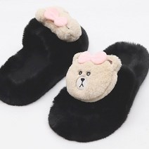 여성용 곰돌이 털 슬리퍼 78637