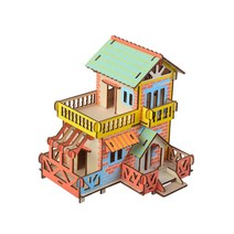 우더블 벽돌2층집 미니어쳐 DIY 키트 XE-G045H, 혼합색상