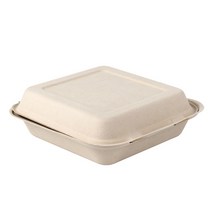 더담다 크라프트 펄프 도시락용기 6호, 1개입, 100개