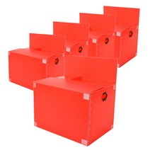 바른산업 이사박스 4호 고급형 500x400x300, 빨강, 5개