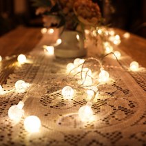 미트라샵 usb 타입 눈꽃 전구 50구, 화이트 + 투명