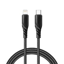맥도도 C타입 to 라이트닝 PD 고속충전 케이블 1.2m 20W, 블랙, 1개