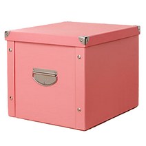 마켓에이 북유럽감성 조립식 다용도 수납함 30 x 29.5 x 27 cm, 핑크, 1개