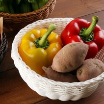 내추럴 라탄 바구니, 화이트, 1개