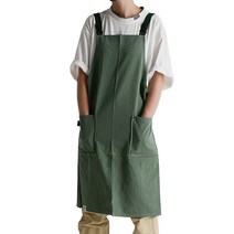 마켓에이 단색 방수 캔버스 벨트 앞치마, 그린, 1개