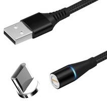 JY 마그네틱 고속충전케이블 3.0A 세트 C 타입 2m, C 타입 블랙세트 2M