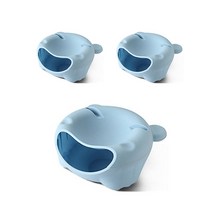 스마일 테디 간식 휴지통, 블루, 3개