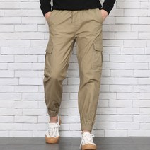 남성용 피그먼트 워싱 5757 카고 조거 면팬츠
